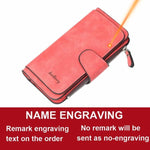 2020 Women Wallets Name Engrave Fashion Long Leather Top Quality Card Holder Classic Female Purse  Zipper  Wallet For Women - ENSEIGNE DENIS