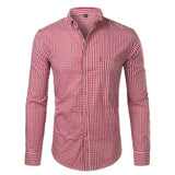 Mens Plaid Cotton Casual Slim Fit Long Sleeve Button Down Dress Shirts 2018 Fashion Men Work Business Brand Shirt Chemise Homme - ENSEIGNE DENIS
