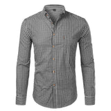 Mens Plaid Cotton Casual Slim Fit Long Sleeve Button Down Dress Shirts 2018 Fashion Men Work Business Brand Shirt Chemise Homme - ENSEIGNE DENIS
