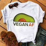 Maycaur New Women T-Shirts Summer Cute Avocado Printed Tops Tees Female T-shirt Short Sleeve White Tshirt for Lady Casual Tops - ENSEIGNE DENIS