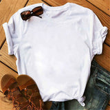 Maycaur New Women T-Shirts Summer Cute Avocado Printed Tops Tees Female T-shirt Short Sleeve White Tshirt for Lady Casual Tops - ENSEIGNE DENIS