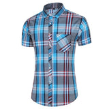 2020 New Fashion Plaid Shirt Men Summer Casual Short Sleeve Shirts Mens Plus Size Beach Hawaiian Tops Blouse Male 5XL 6XL 7XL - ENSEIGNE DENIS