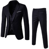 (Blazer+Pant+Vest) 3Pcs/Set Black Suits Slim Wedding Set Classic Blazers Male Formal Business Dress Suit Male Terno Masculino - ENSEIGNE DENIS