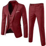 (Blazer+Pant+Vest) 3Pcs/Set Black Suits Slim Wedding Set Classic Blazers Male Formal Business Dress Suit Male Terno Masculino - ENSEIGNE DENIS
