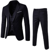 (Blazer+Pant+Vest) 3Pcs/Set Black Suits Slim Wedding Set Classic Blazers Male Formal Business Dress Suit Male Terno Masculino - ENSEIGNE DENIS