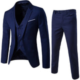 (Blazer+Pant+Vest) 3Pcs/Set Black Suits Slim Wedding Set Classic Blazers Male Formal Business Dress Suit Male Terno Masculino - ENSEIGNE DENIS