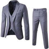 (Blazer+Pant+Vest) 3Pcs/Set Black Suits Slim Wedding Set Classic Blazers Male Formal Business Dress Suit Male Terno Masculino - ENSEIGNE DENIS