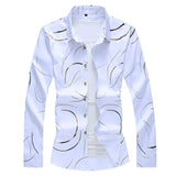 2020 Autumn New Men's Printed Shirt Fashion Casual White Long Sleeve Shirt Male Brand Clothes Plus Size 5XL 6XL 7XL