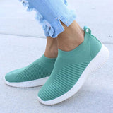 Women Shoes Knitting Sock Sneakers Women Spring Summer Slip On Flat Shoes Women Plus Size Loafers Flats Walking krasovki Famela - ENSEIGNE DENIS