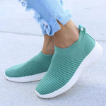 Women Shoes Knitting Sock Sneakers Women Spring Summer Slip On Flat Shoes Women Plus Size Loafers Flats Walking krasovki Famela - ENSEIGNE DENIS