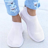 Women Shoes Knitting Sock Sneakers Women Spring Summer Slip On Flat Shoes Women Plus Size Loafers Flats Walking krasovki Famela - ENSEIGNE DENIS