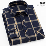 Aoliwen brand men Yellow black Plaid Brushed Long Sleeve Shirt pocket Spring casual men's shirts flannel cotton soft fit