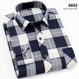 Aoliwen brand men Yellow black Plaid Brushed Long Sleeve Shirt pocket Spring casual men's shirts flannel cotton soft fit
