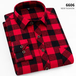 Aoliwen brand men Yellow black Plaid Brushed Long Sleeve Shirt pocket Spring casual men's shirts flannel cotton soft fit