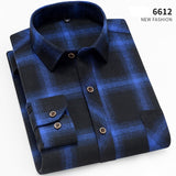 Aoliwen brand men Yellow black Plaid Brushed Long Sleeve Shirt pocket Spring casual men's shirts flannel cotton soft fit