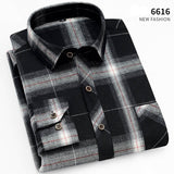 Aoliwen brand men Yellow black Plaid Brushed Long Sleeve Shirt pocket Spring casual men's shirts flannel cotton soft fit