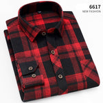 Aoliwen brand men Yellow black Plaid Brushed Long Sleeve Shirt pocket Spring casual men's shirts flannel cotton soft fit