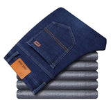 Winter Thermal Warm Flannel Stretch Jeans Mens Winter Quality Famous Brand Fleece Pants Men Straight Flocking Trousers Jean Male - ENSEIGNE DENIS
