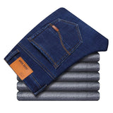 Winter Thermal Warm Flannel Stretch Jeans Mens Winter Quality Famous Brand Fleece Pants Men Straight Flocking Trousers Jean Male - ENSEIGNE DENIS