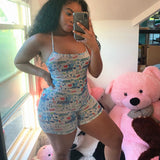 Sexy Women Bodysuit Sleeveless Deep V Neck Bodycon Stretch Leotard Bodysuit Button Short Romper Pajama Women Sleepwear Jumpsuit - ENSEIGNE DENIS