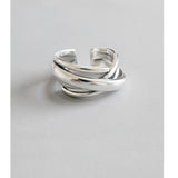925 Sterling Silver Rings For Women Bohemian Adjustable Geometric Irregular Rings Exaggerated Novelty Jewelry S-R406 - ENSEIGNE DENIS