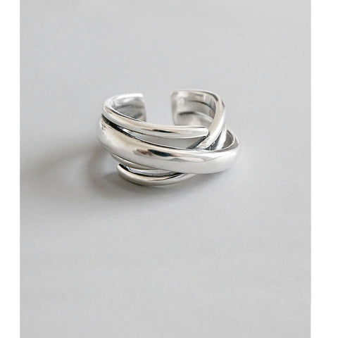 925 Sterling Silver Rings For Women Bohemian Adjustable Geometric Irregular Rings Exaggerated Novelty Jewelry S-R406 - ENSEIGNE DENIS