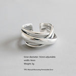 925 Sterling Silver Rings For Women Bohemian Adjustable Geometric Irregular Rings Exaggerated Novelty Jewelry S-R406 - ENSEIGNE DENIS
