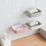 Soap Rack No Drilling Wall Mounted Double Layer Soap Holder Soap Sponge Dish Bathroom Accessories Soap Dishes Self Adhesive