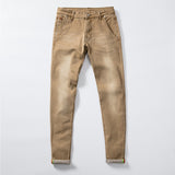 Men Stretch Skinny Jeans 7 Color Fashion Casual Slim Fit Denim Trousers Male Gray Black Khaki White Pants Size 29-38 - ENSEIGNE DENIS
