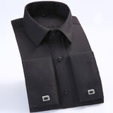 Men's Dress Shirts Loose French Cuff Regular fit Luxury Striped Business Long Sleeve Cufflinks Social Pluse Size Men Shirt 6XL - ENSEIGNE DENIS
