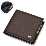 BISON DENIM 100% Cow Leather Wallet Men Fashion Bifold Card Holder Wallet RFID Blocking Male Short Purse High Quality N4475 - ENSEIGNE DENIS