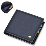 BISON DENIM 100% Cow Leather Wallet Men Fashion Bifold Card Holder Wallet RFID Blocking Male Short Purse High Quality N4475 - ENSEIGNE DENIS