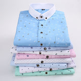 Patchwork Collar floral men's casual shirt Fashion long sleeve Print slim fit soft pocket 4xl male dress shirt