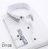 Patchwork Collar floral men's casual shirt Fashion long sleeve Print slim fit soft pocket 4xl male dress shirt