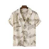Hawaii Men Shirt Blouse Multicolor stripes Loose Short Sleeve Casual Buttons Cotton Beach Shirt Men camisas para hombre Oversize - ENSEIGNE DENIS