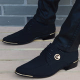 italian mens shoes fashion black men's leather moccasin pointed toe classic men wedding shoes sapatos masculino - ENSEIGNE DENIS