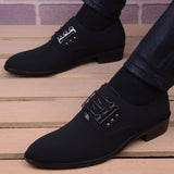 italian mens shoes fashion black men's leather moccasin pointed toe classic men wedding shoes sapatos masculino - ENSEIGNE DENIS