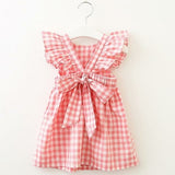 2020 New Summer Girls' Dress Korean Strap Plaid Casual Sleeveless