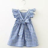 2020 New Summer Girls' Dress Korean Strap Plaid Casual Sleeveless