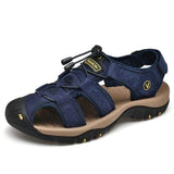 Vancat 2019 New Big Size Genuine Leather Cowhide Men Sandals Summer Quality Beach Slippers Casual Sneakers Outdoor Beach Shoes - ENSEIGNE DENIS