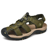 Vancat 2019 New Big Size Genuine Leather Cowhide Men Sandals Summer Quality Beach Slippers Casual Sneakers Outdoor Beach Shoes - ENSEIGNE DENIS