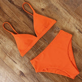 RUUHEE 2020 Bikini Swimwear Swimsuit Women Solid Bathing Suit Green Neno Bikini Set With Pad Female High Waist Beachwear Biquini - ENSEIGNE DENIS