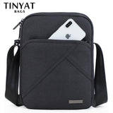 TINYTA Men's bag light Men Shoulder Bag for 9.7'pad 8 pocket Waterproof Casual crossbody bag Black Canvas Messenger bag shoulder - ENSEIGNE DENIS