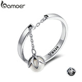 BAMOER Genuine 925 Sterling Silver Tears Of Flowers Dangle Open Finger Rings for Women Luxury Sterling Silver Jewelry SCR165 - ENSEIGNE DENIS