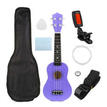 21 inch Ukelele Soprano 4 Strings Hawaiian Spruce Basswood Guitar Musical Instrument Set Kits+Tuner+String+Strap+Bag - ENSEIGNE DENIS