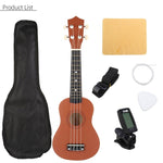 21 inch Ukelele Soprano 4 Strings Hawaiian Spruce Basswood Guitar Musical Instrument Set Kits+Tuner+String+Strap+Bag - ENSEIGNE DENIS