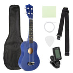 21 inch Ukelele Soprano 4 Strings Hawaiian Spruce Basswood Guitar Musical Instrument Set Kits+Tuner+String+Strap+Bag - ENSEIGNE DENIS