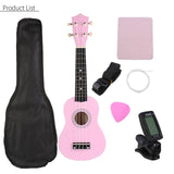 21 inch Ukelele Soprano 4 Strings Hawaiian Spruce Basswood Guitar Musical Instrument Set Kits+Tuner+String+Strap+Bag - ENSEIGNE DENIS