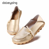 New Moccasins Women Flats 2019 Autumn Woman Loafers Genuine Leather Female Shoes Slip On Ballet Bowtie Women's Shoe Size 35-44 - ENSEIGNE DENIS