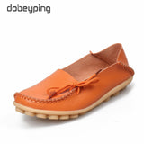 New Moccasins Women Flats 2019 Autumn Woman Loafers Genuine Leather Female Shoes Slip On Ballet Bowtie Women's Shoe Size 35-44 - ENSEIGNE DENIS
